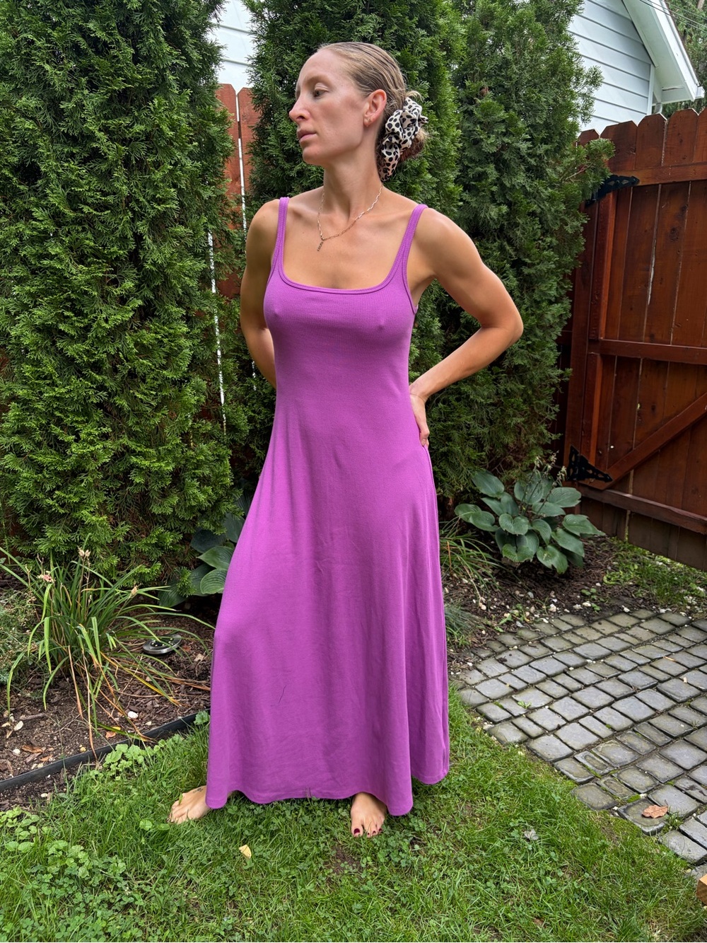 GAP Sleeveless Maxi Dress in Vibrant Magenta